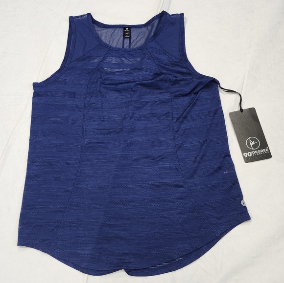 90 Degree By Reflex Size Large Blue Sleeveless Tank Top - Picture 3 of 10
